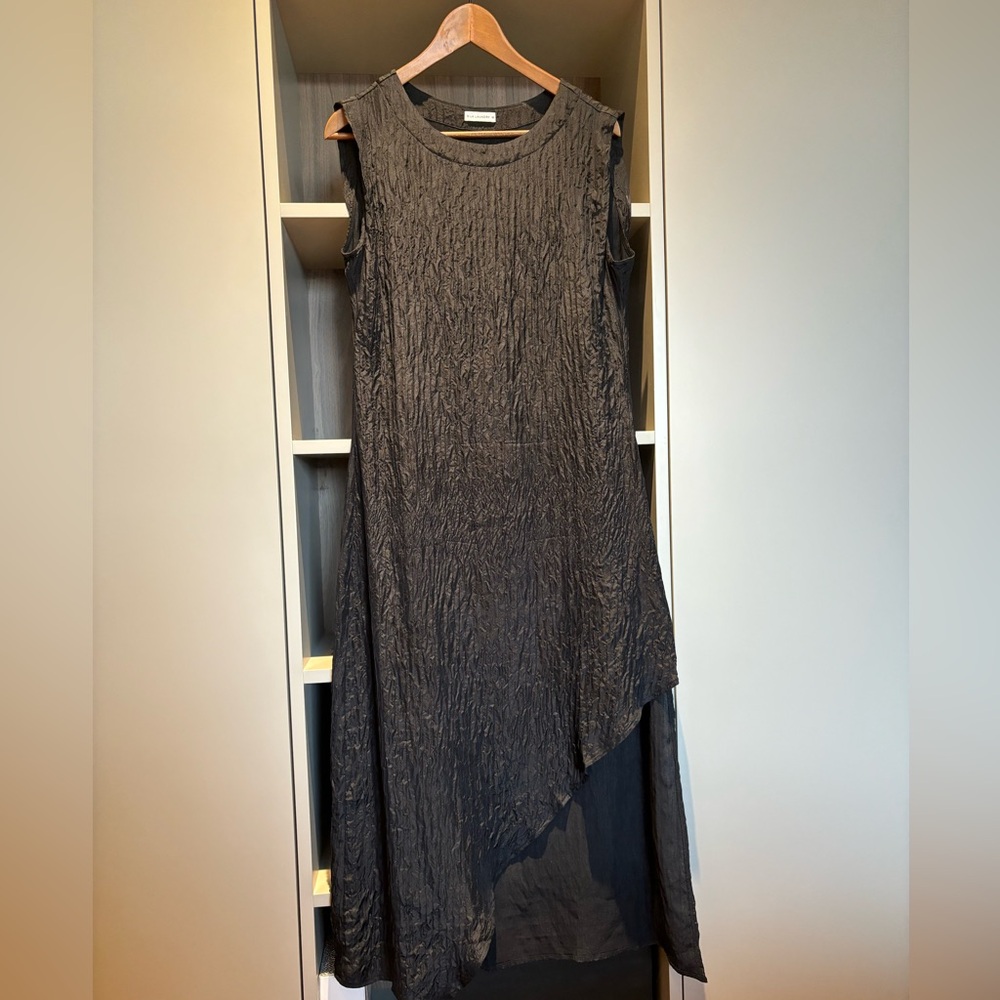 Silk black asymmetrical Dress
